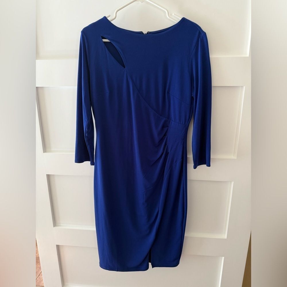 INC International Concepts Womens cutout Twist Formal Dress, Bright Blue size M